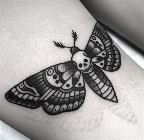 black and grey moth tattoo|american traditional moth tattoo.